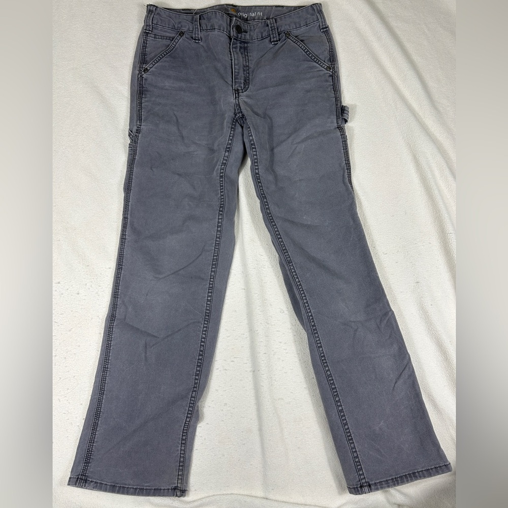 Carhartt Faded Grey Single knee carpenter pants Size 4 Short 15" waist 28" insea